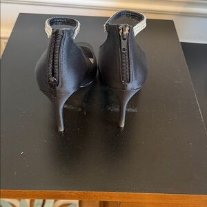 Nina Black Heels with Silver Detail